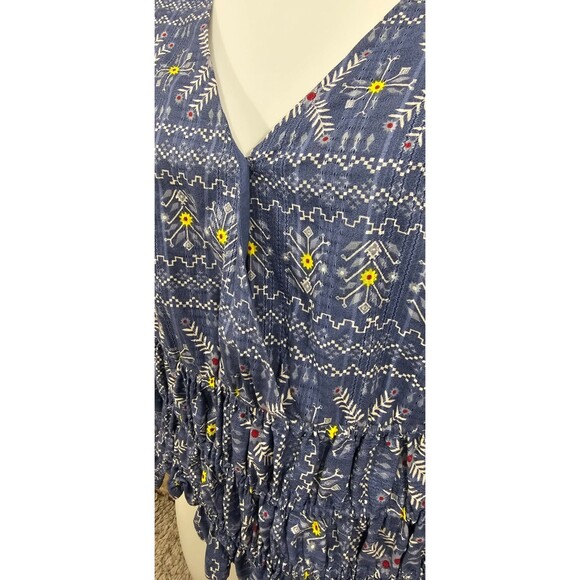 Forever That Girl Anthropologie Blouse Western Boho Cropped Long Sleeve Womens M - Picture 14 of 16